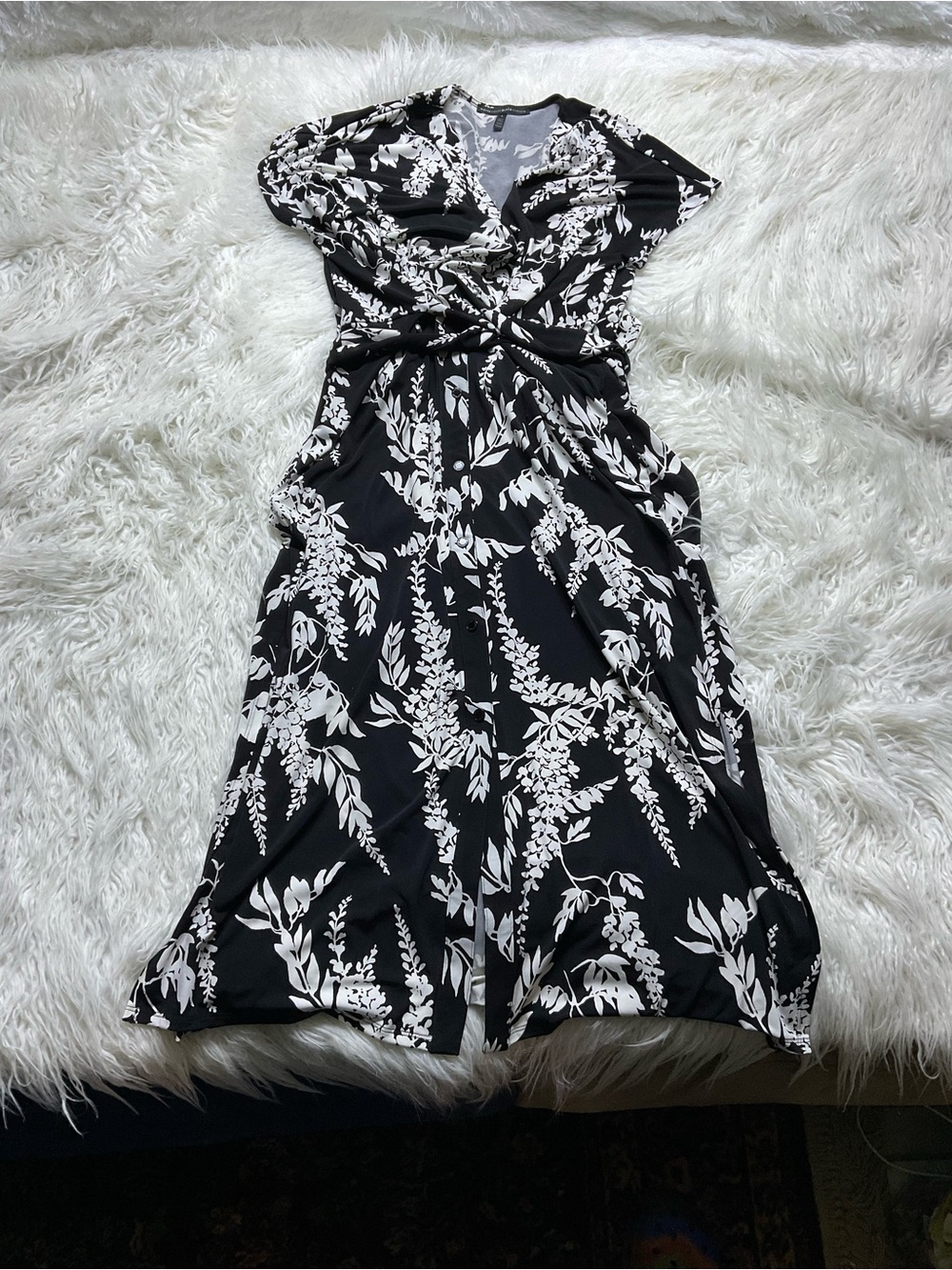 WHBM Button-Front Midi Wrap Dress - Picture 2 of 5